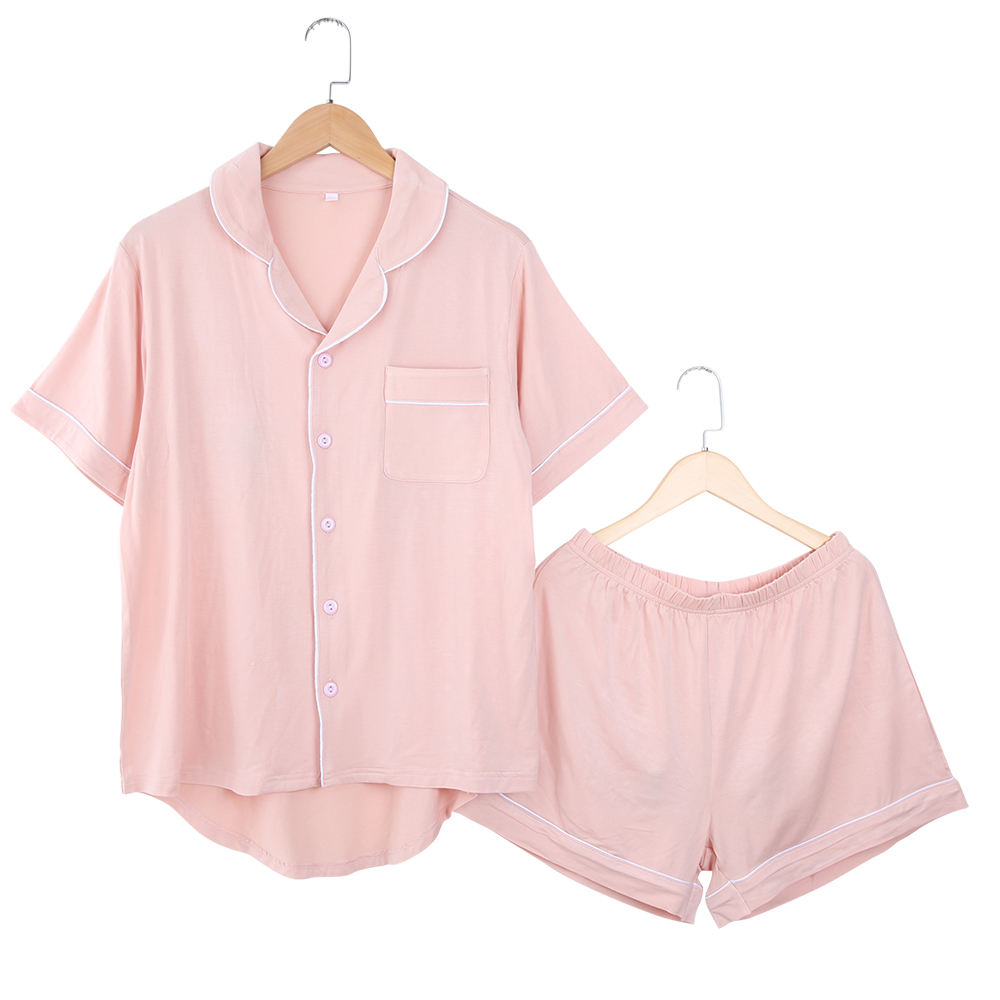 Pijamas de noche femeninos de verano súper suaves, ropa de dormir de Color personalizado, conjunto de ropa de 2 piezas, pijamas cómodos de algodón de bambú para mamás