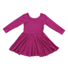 Vestido de manga larga para niñas, falda de estilo clásico, Otoño Invierno, Color sólido, fiesta informal, vestidos para niños pequeños