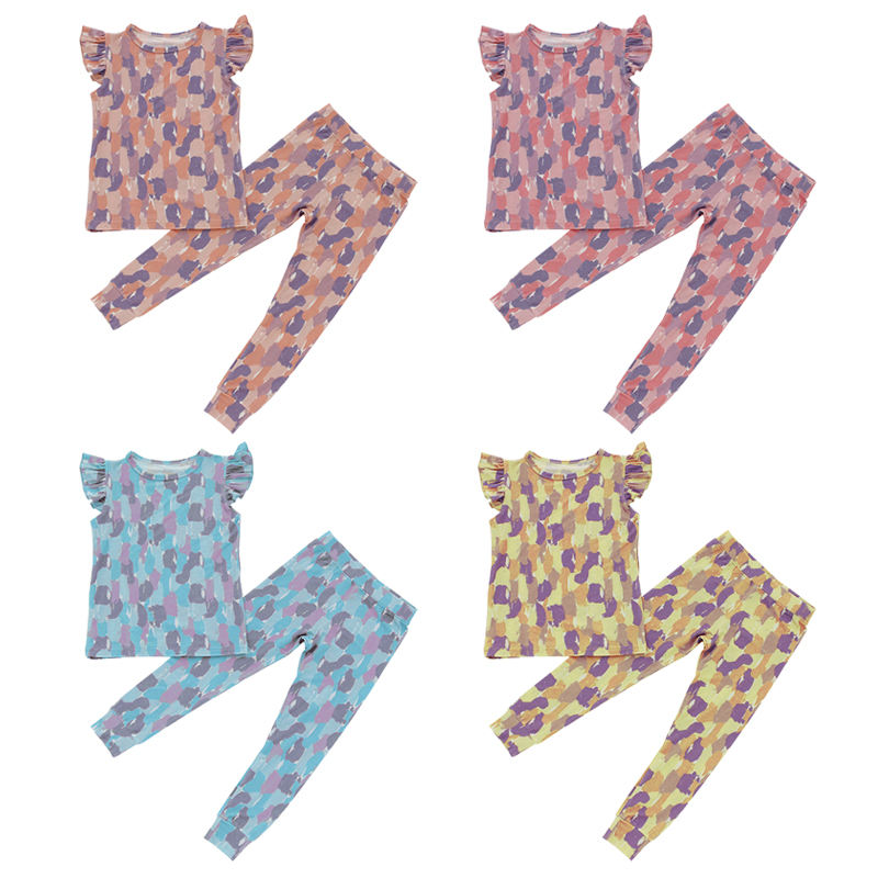 Diseño de verano, ropa para niñas pequeñas, Tops sin mangas con volantes dulces y pantalones largos, conjuntos de ropa de 2 piezas para niños