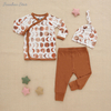 Conjuntos de ropa para bebés, niños y niñas, con sombrero, nuevo diseño, 100% algodón, textura suave, pelele de manga larga para bebé, estilo de botón
