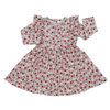 El último color sólido 100% algodón de manga larga estilo volante vestidos de niña vestido de ropa para niños
