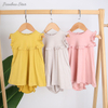 Nuevo lanzamiento, conjunto de vestido de bebé estilo volante con ropa interior, ropa de verano para niñas, conjunto de ropa de bebé saliente de algodón de LICRA y bambú